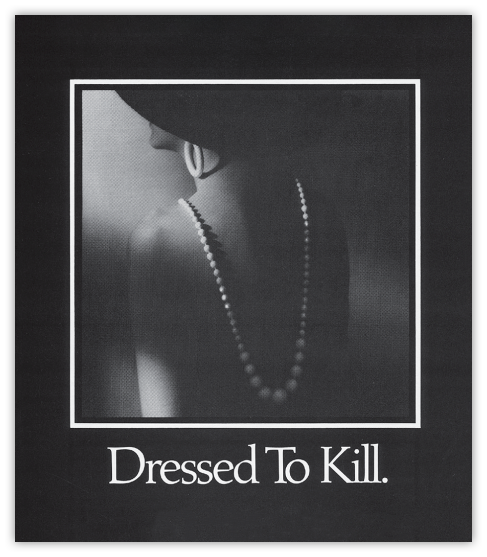 vintage ad with image of ivory necklace: Dressed to kill.